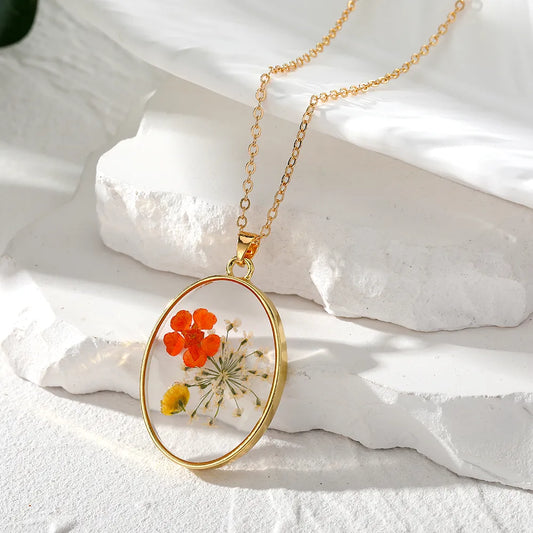 Flower Oval Pendant