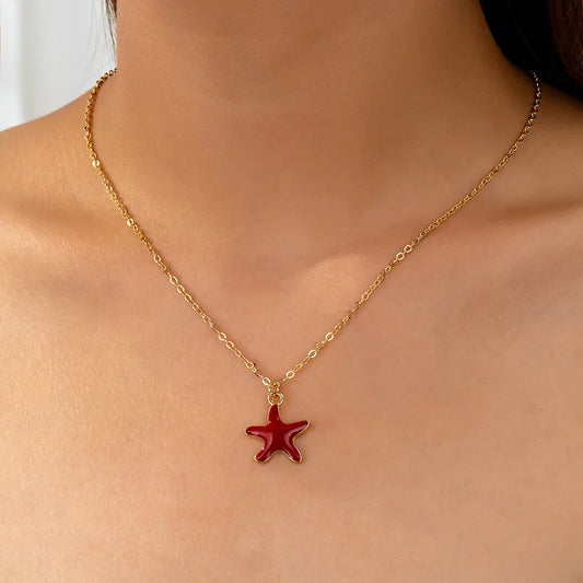 Red Starfish Pendant