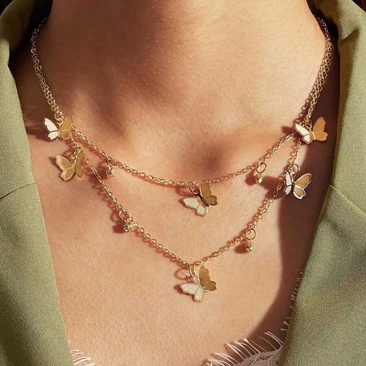 Butterfly Double Layer Necklace