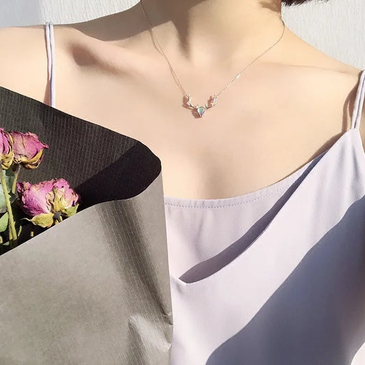 Crystal Deer Necklace