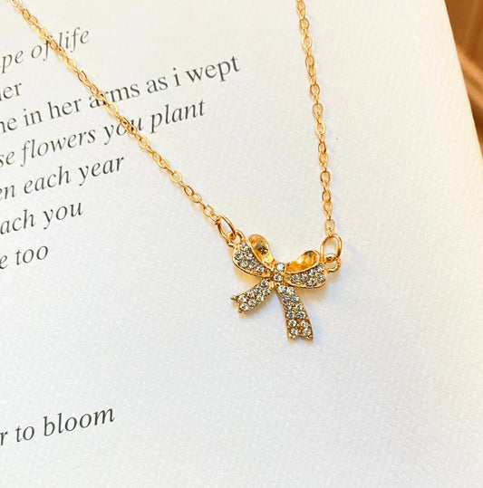 Gold Bow Pendant