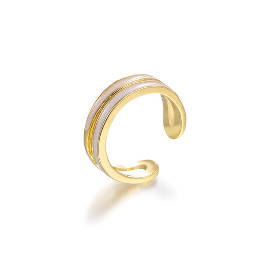 White Emblem Open Ring