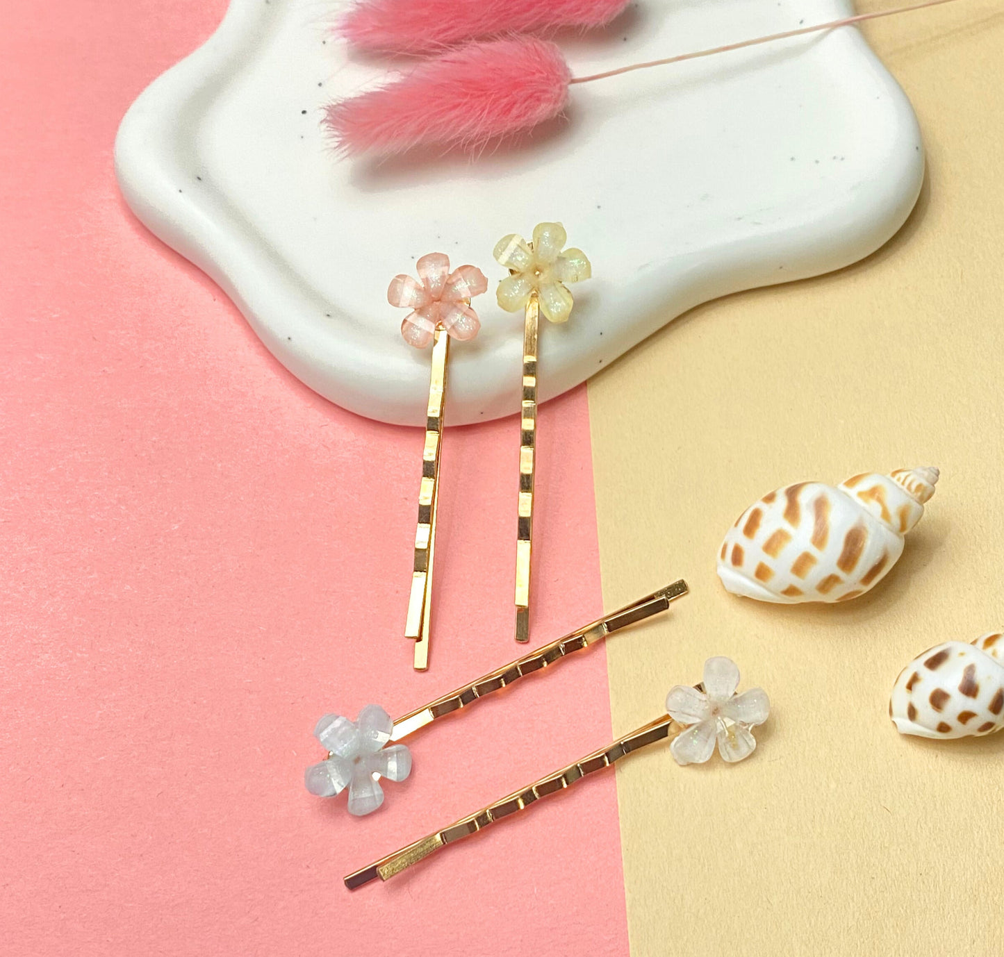 Crystals Daisy Hairpins