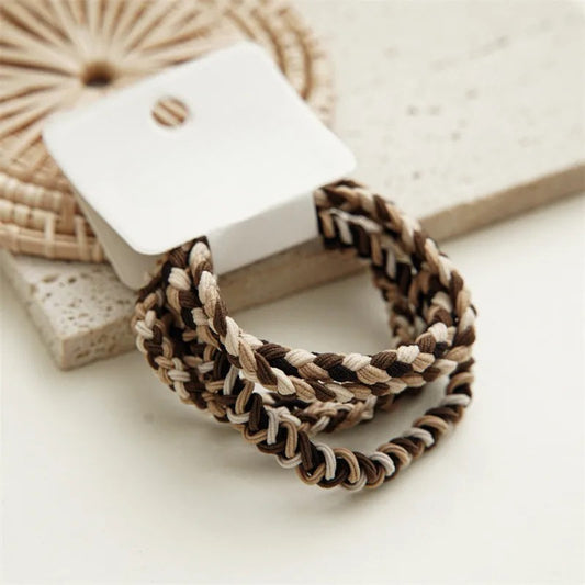 Coffee Braided Hair Ties