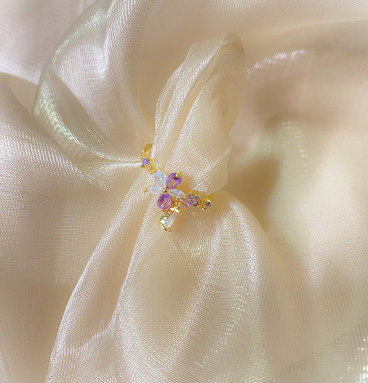Hanging Crystal Open Ring
