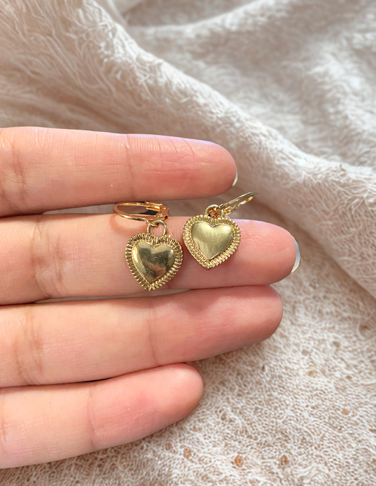 Gold Heart Earrings