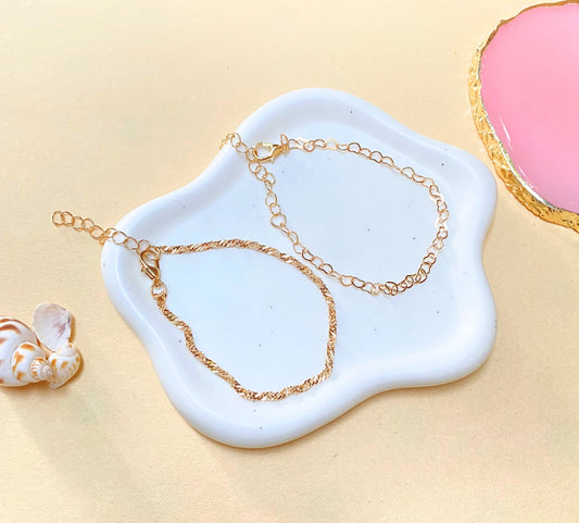 Heart Golden Bracelet Set