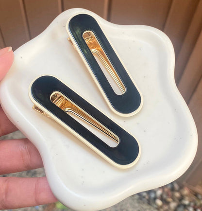 Black N White Hairpins