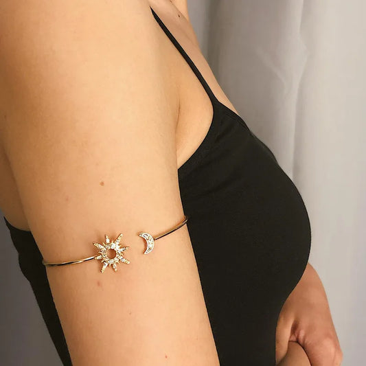Sun Moon Gold Arm Bracelet
