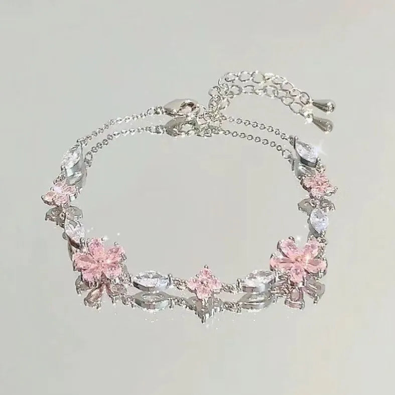 Pink Flower Bracelet