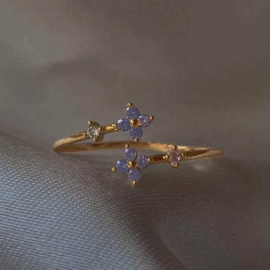 Tiny Azure Open Ring